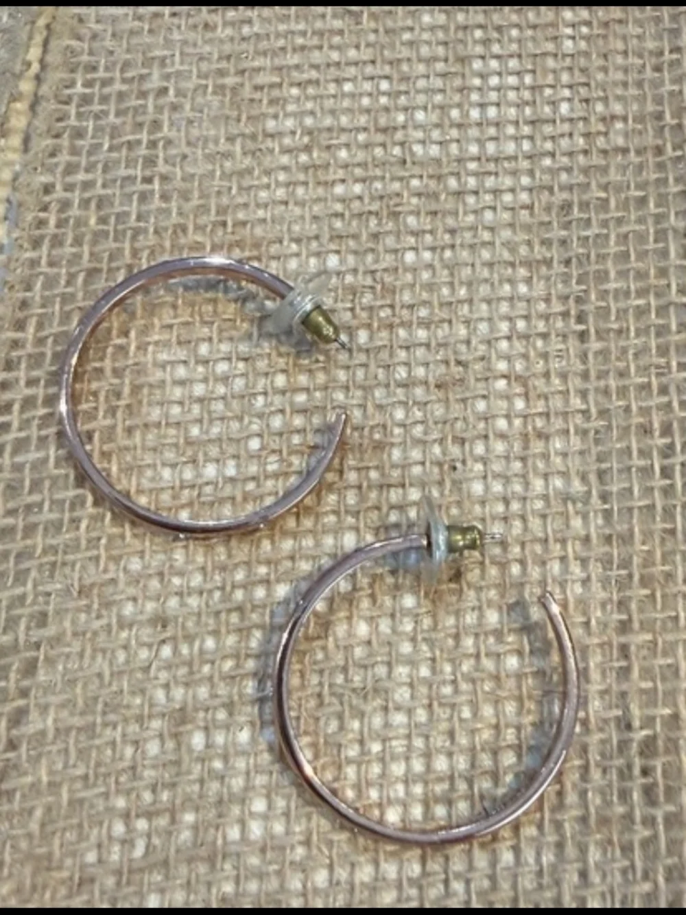kate spade Rose Gold Hoop Earrings with Crystal Accents Size Medium 1 5